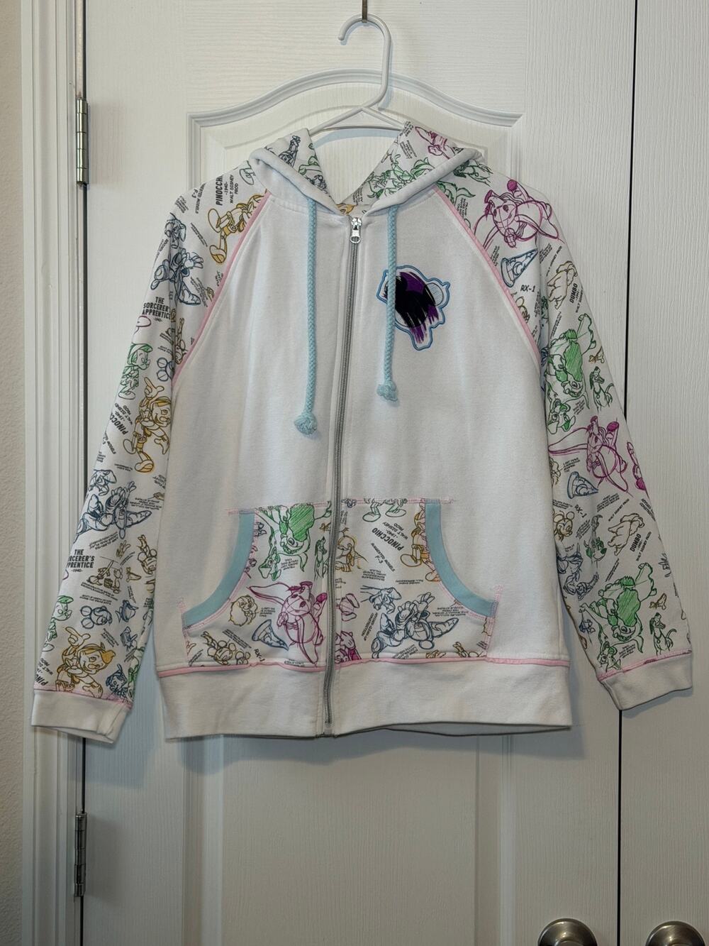 Disney Parks Ink & Paint Castle Animation Full Zip Hoodie Women's Size Large